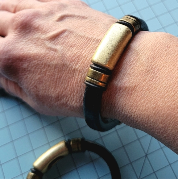 Brass and Leather bracelets - Picture 4 of 8